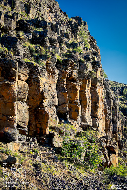 Lichen-Covered Basalt Cliff in Cowiche Canyon
