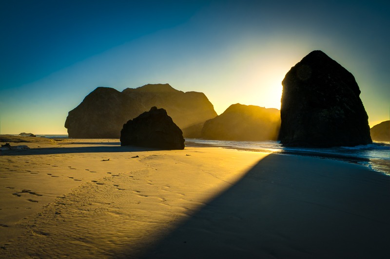 Oregon Sea Stacks in Golden Light